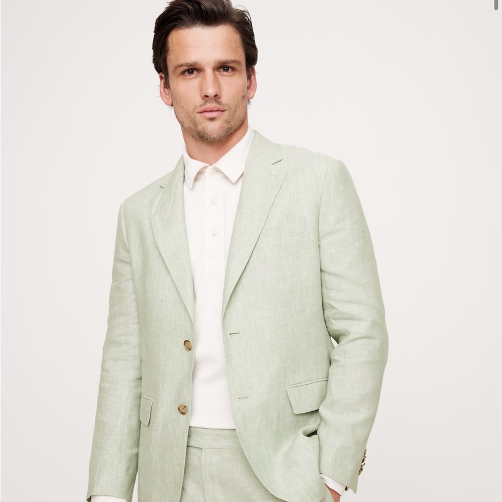 Banana Republic Green linen blazer - NWT - Picture 2 of 7